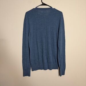 All Saints Men’s Sweater Merino Wool Lightweight Mode Crew Neck Blue XL